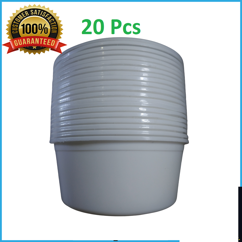 White One-Time Use Plastic Dinner-Lunch Box - 500 Ml Capacity - Available In Sets