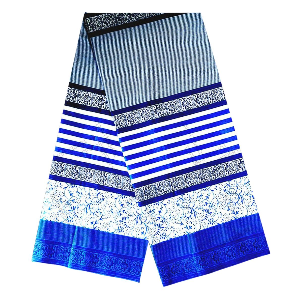 AMANAT SHAH PURE COTTON PRINTED LUNGI (BLUE COLOR) - LUNGI FOR MEN