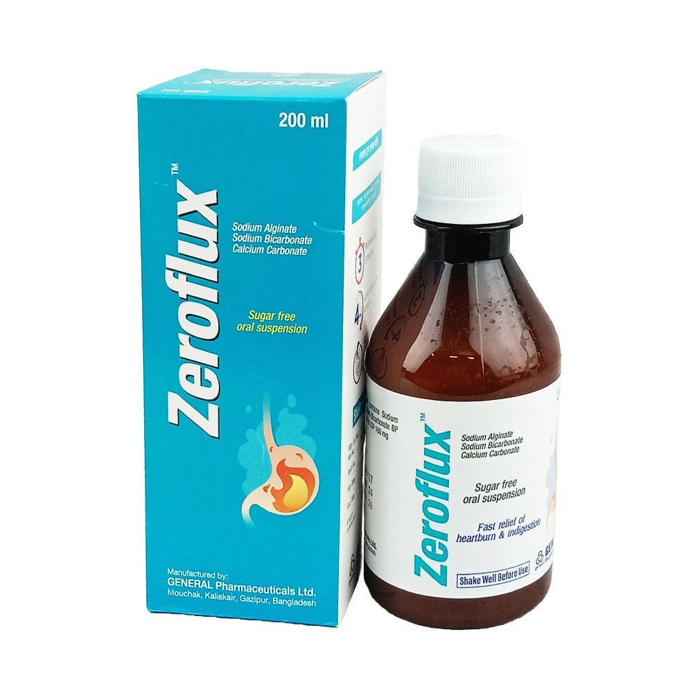 Zeroflux Suspension - (500mg+267mg+160mg/10ml)