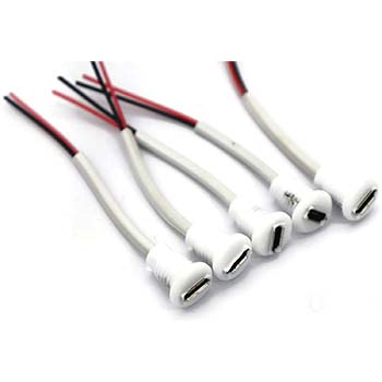 10 Pcs Micro USB Female Socket Panel Mount With Cable