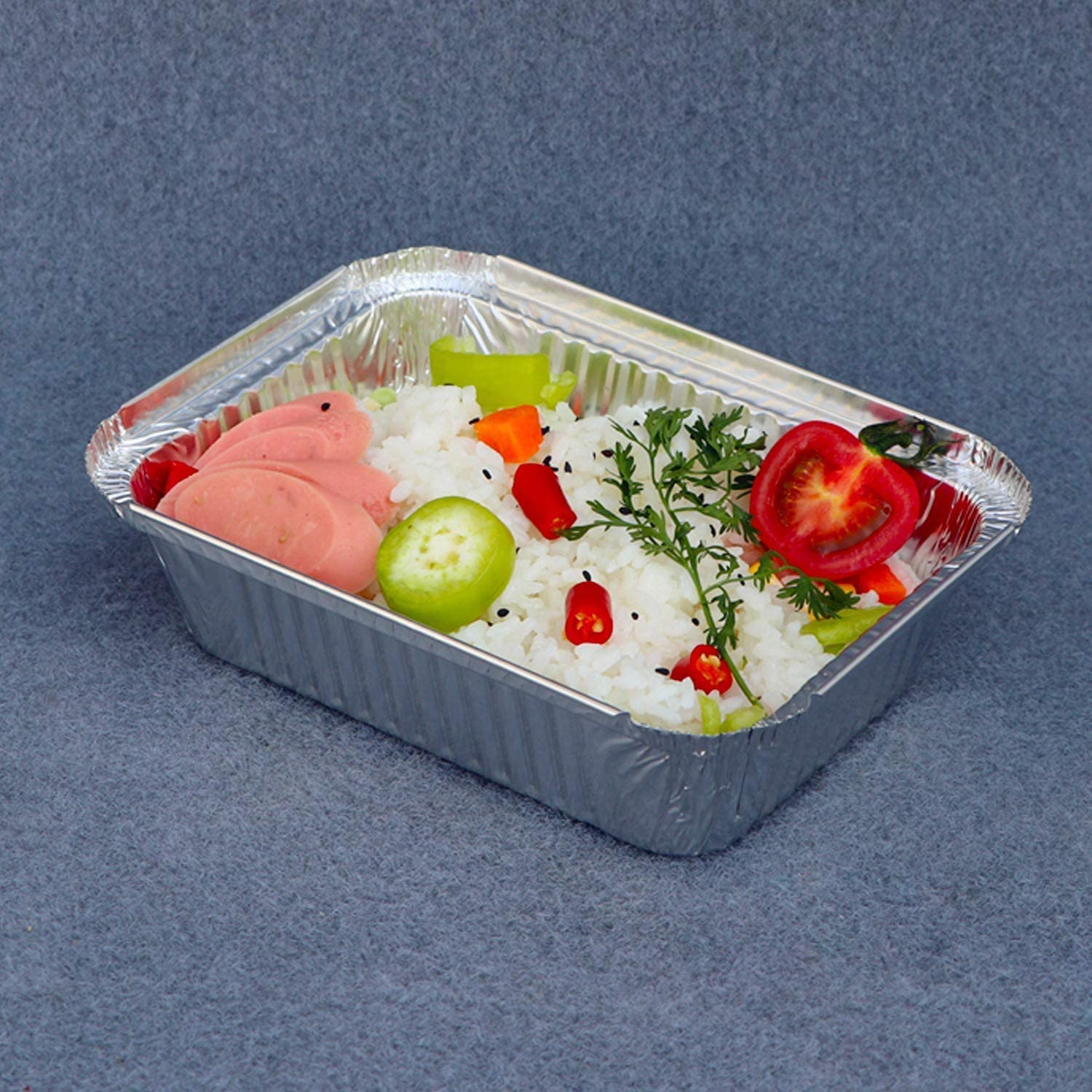 Aluminum Foil Box Food Pack 250 Ml Parcel Lunch Box 50 Pcs - Box