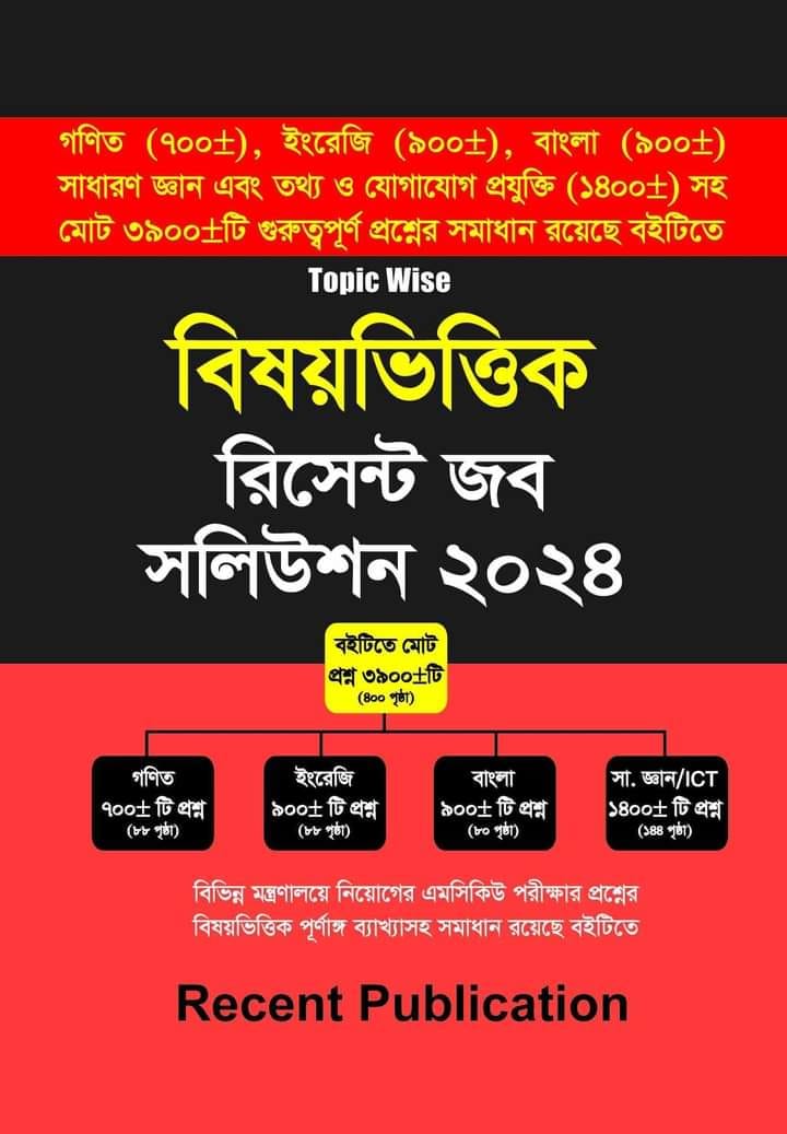 Topic Wise বিষয়ভিত্তিক রিসেন্ট জব সলিউশন (Recent Publication)