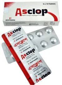 Asclop Tablet - (75mg+75mg)- 1 Box