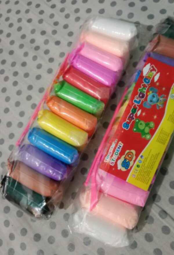 12 Colors/Set Super Light Clay with 3 Tools Air Drying Light Polymer Plasticine Modelling 5D Clay Handmade Educational Toy - 12pcs