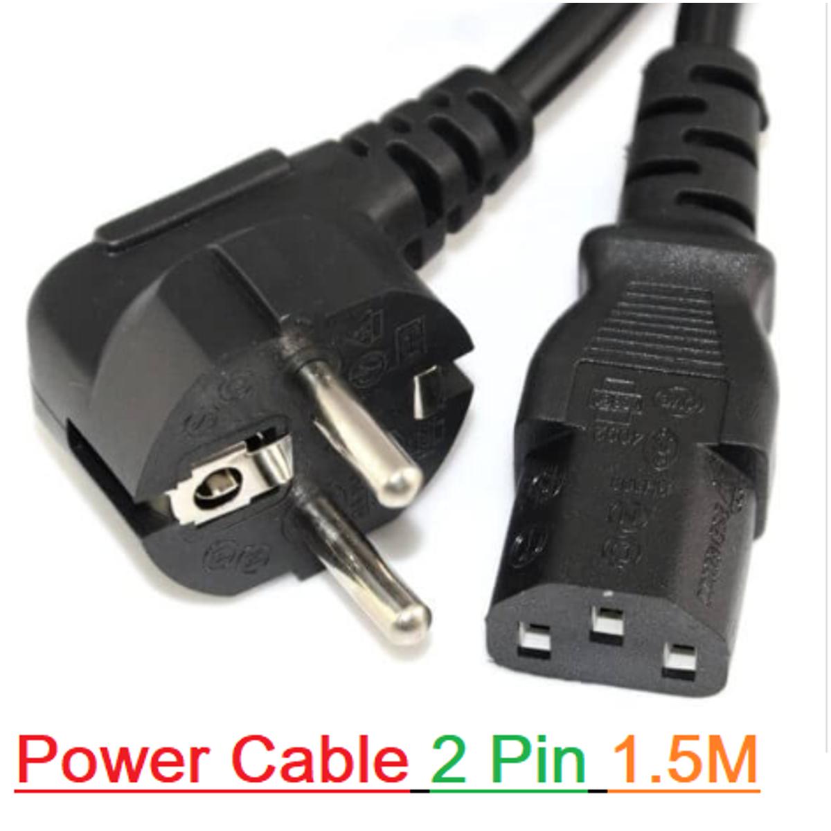2Pin POWER CABLES AC 220v 500W 2 Pin 1.5M Length Power Cord Cable For Notebook Computer Desktop PC LCD Monitor Laptop Printer Power Cables
